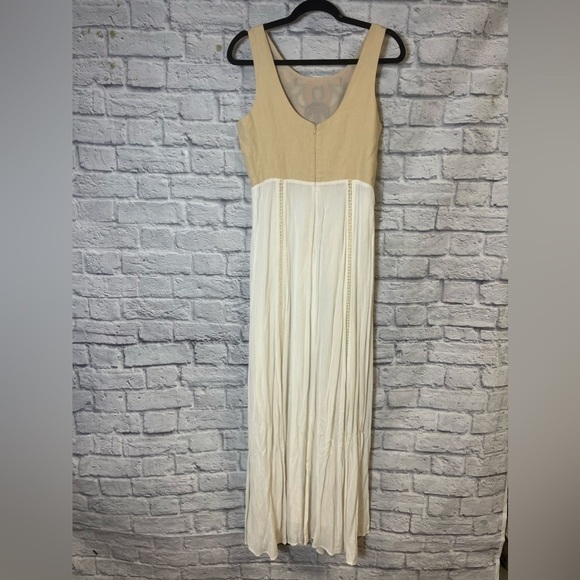 Anthropology | Champagne & Strawberry embroidered maxi dress | size medium - Picture 6 of 13